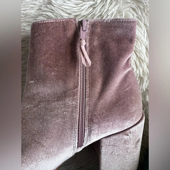 Stuart Weitzman Trendy Canvel Bootie In Candy Pink Velvet Block Heel Size 7M - Picture 9 of 16